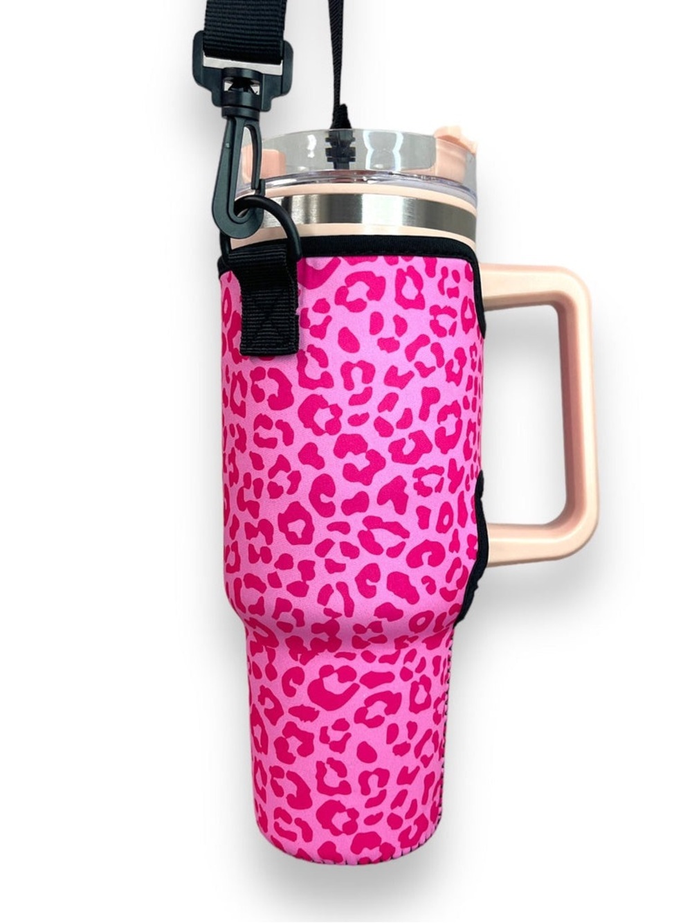 3/$20 Pink Leopard Print Tumbler Carrier